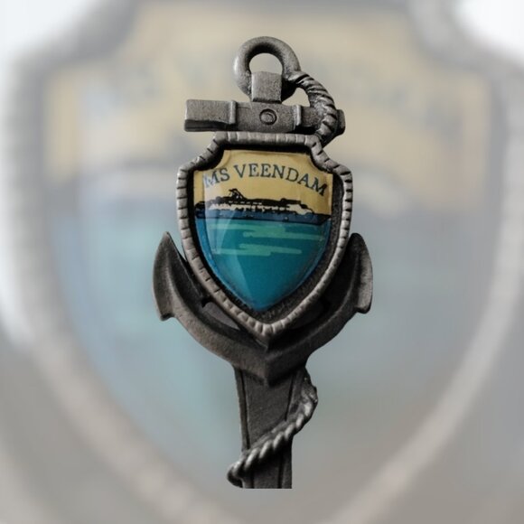 Holland-America Line Souvenir Spoon MS Veendam - Made by Fort Pewter - Picture 1 of 8